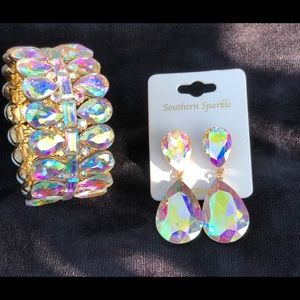 Matching bracelet and earring set.